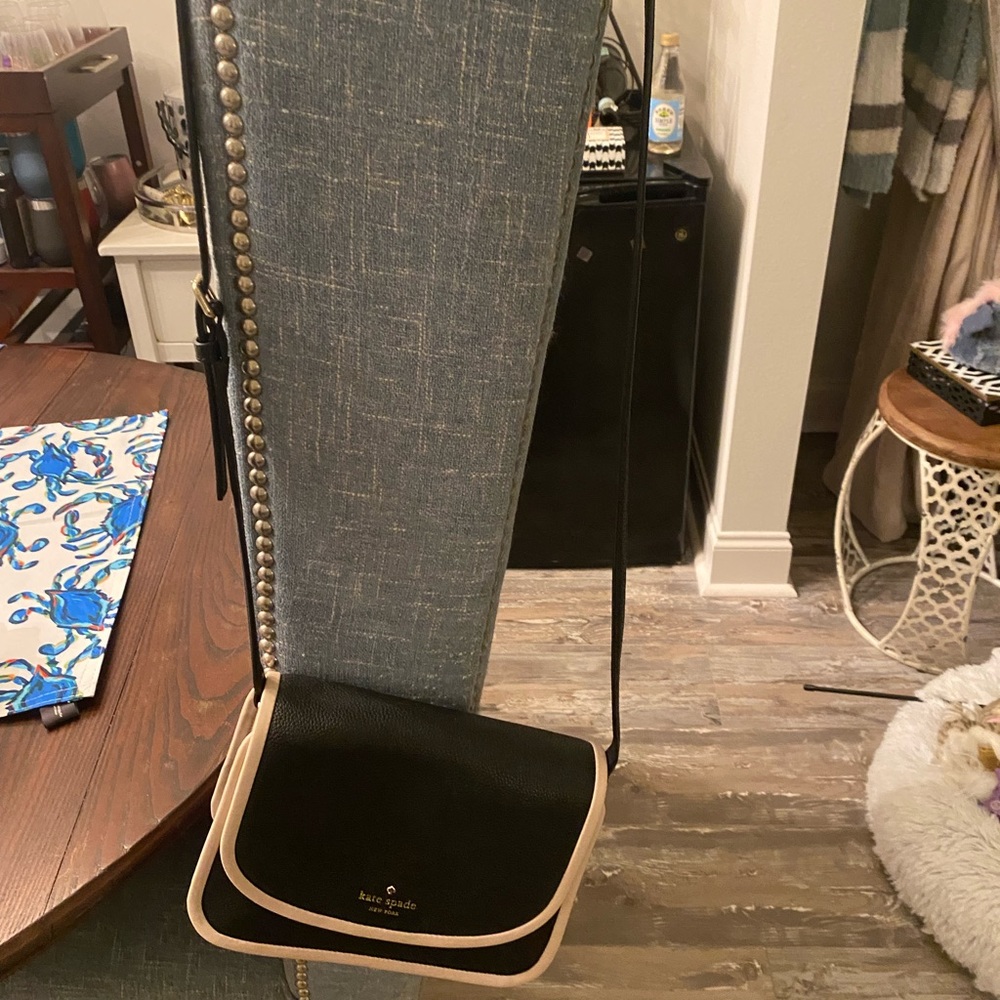 Kate spade Black crossbody with tan accents